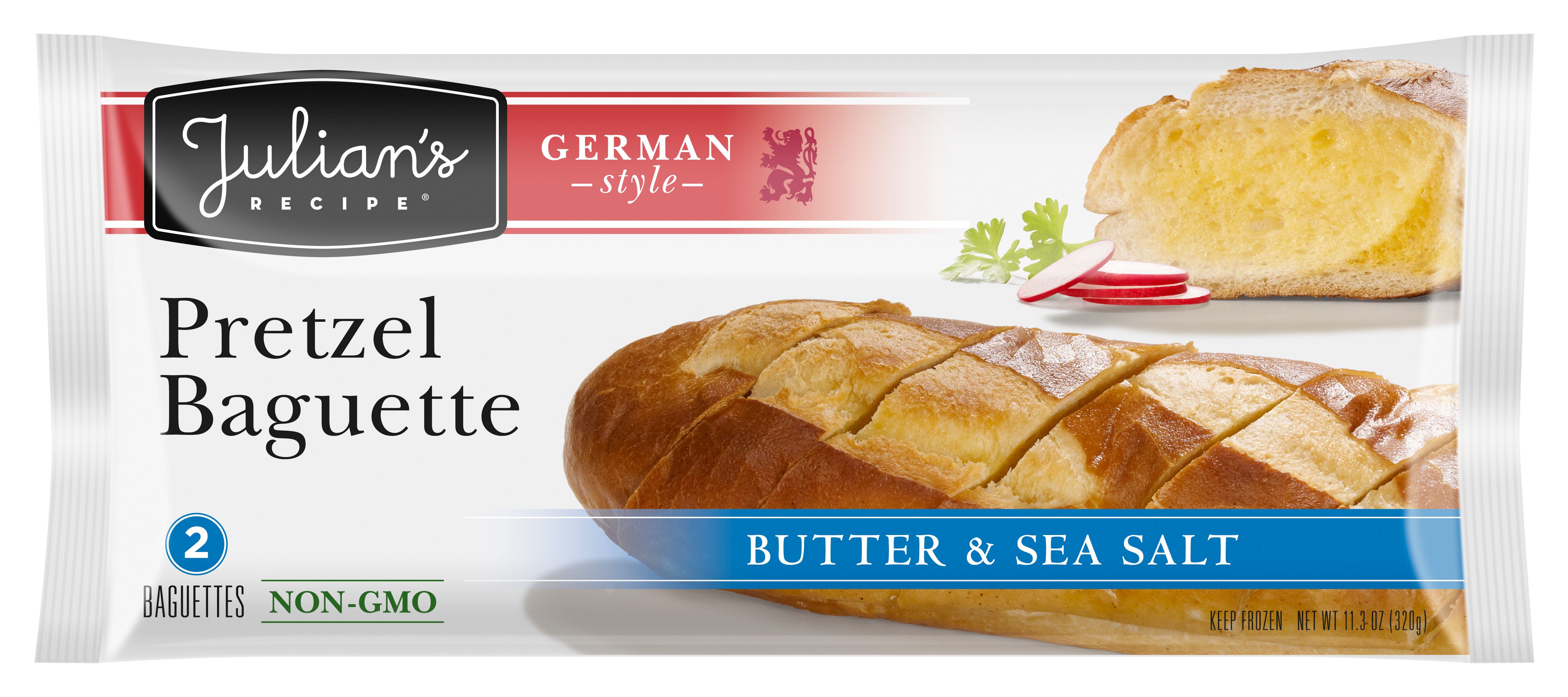 Julian's Butter And Sea Salt Pretzel Baguette, 11.33 Ounce -- 12 Per Case