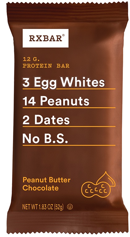 Rxbar Peanut Butter Chocolate Protein Bar, 1.83 Ounce -- 72 per case.