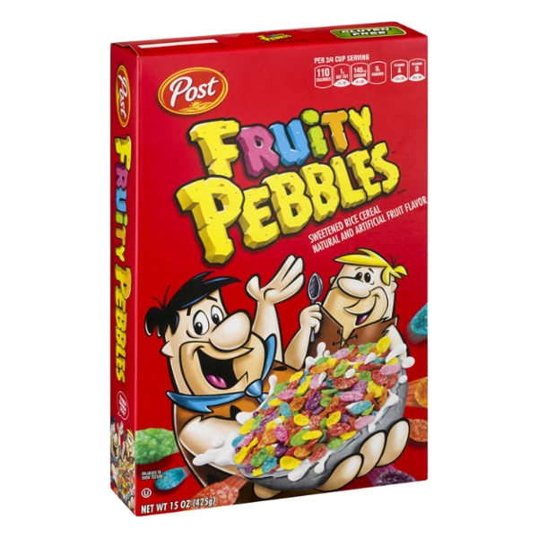 Post Fruity Pebbles Cereal, 15 Ounce -- 12 per case.