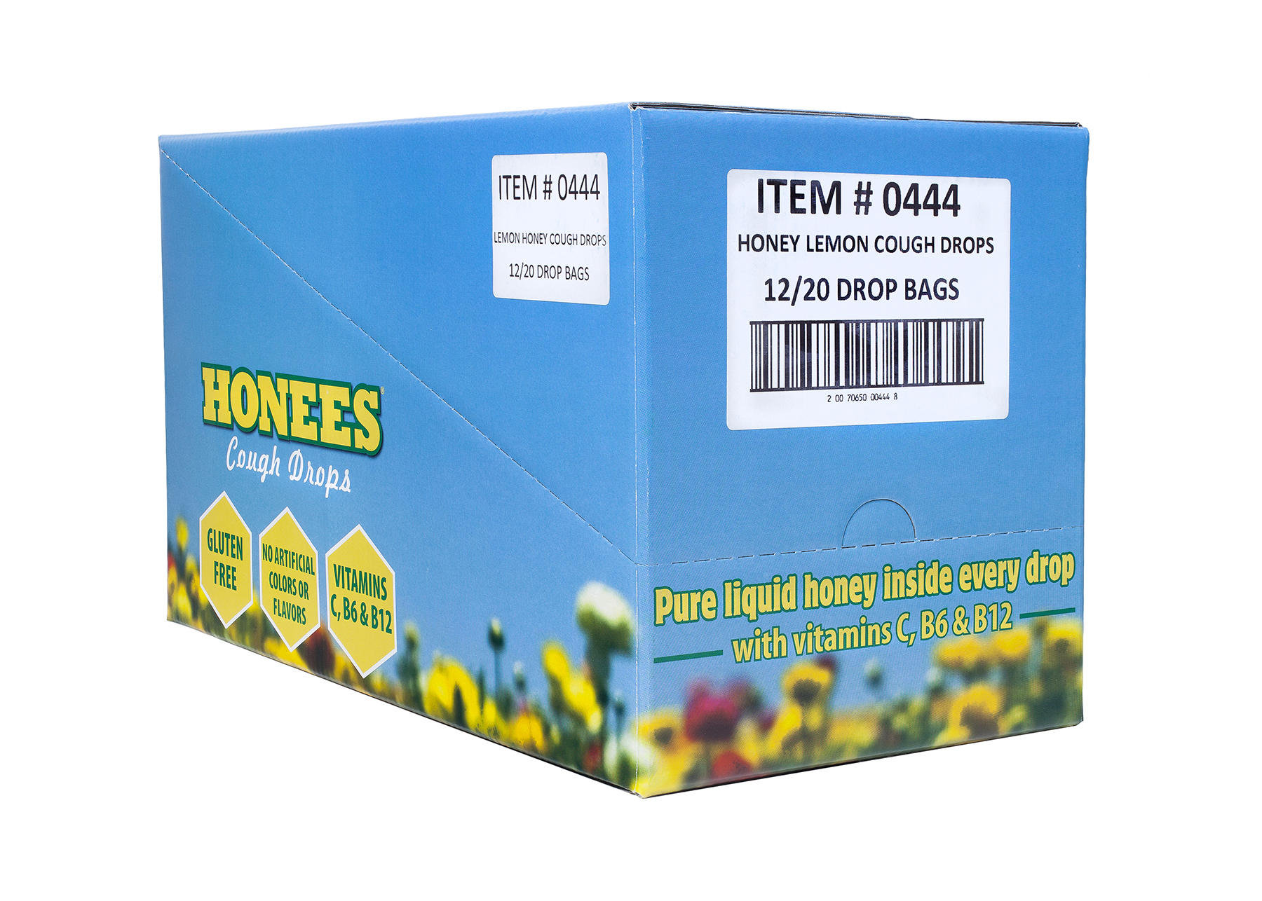 Honees Honey Lemon Cough Drop Candy Bag, Display Tray -- 240 Per Case