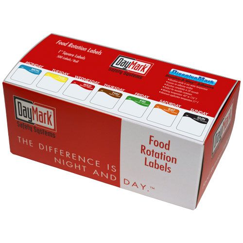 Daymark 7 Day Dissolve A Way Dot Box Label, 1 x 1 inch 1 box per