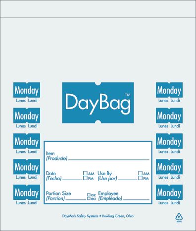 Daymark Monday Day Of The Week Portion Bag, 5.5 X 5.5 Inch -- 4 Per Case