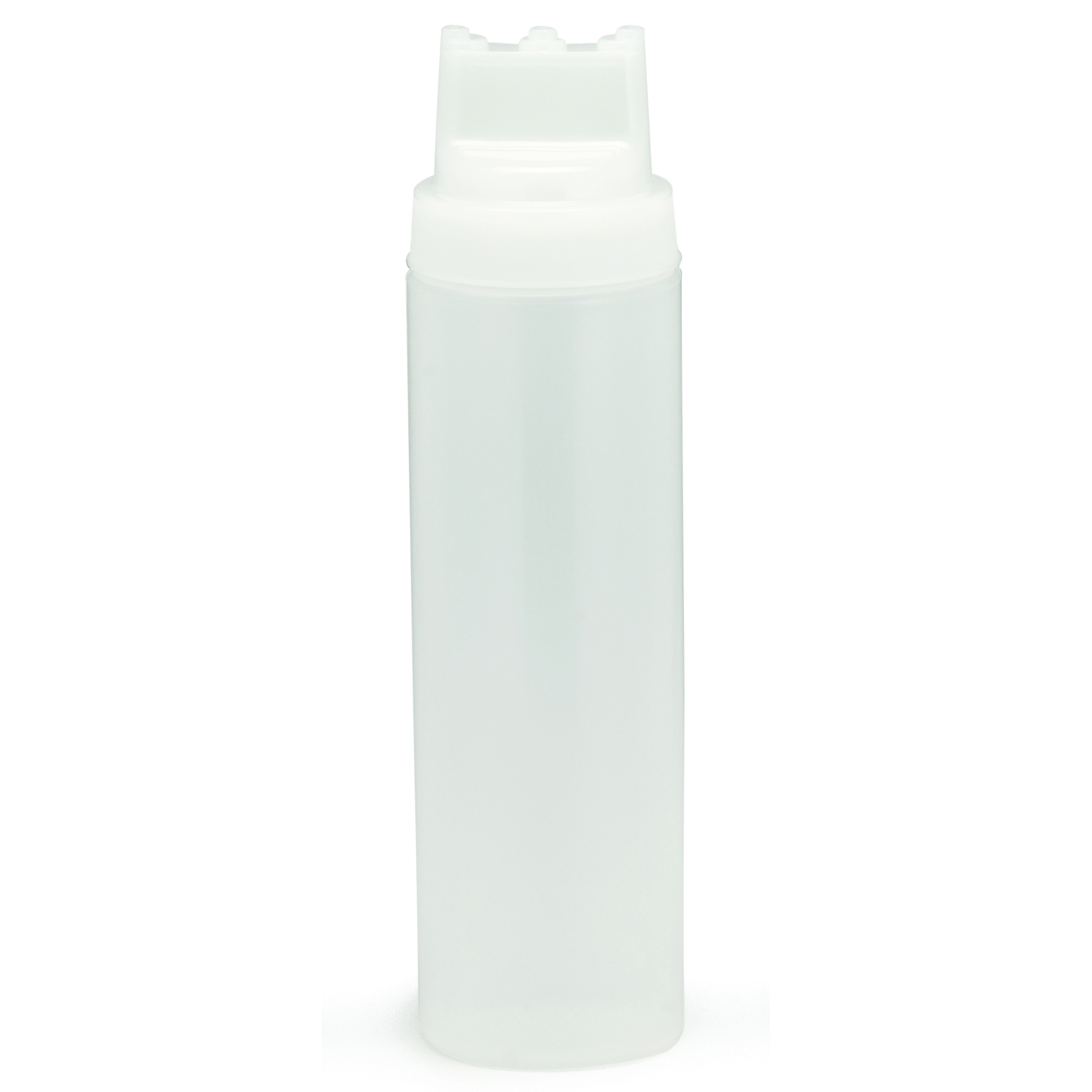 Tablecraft Polyethylene Three Tiptop Selectop Wide Mouth Natural Squeeze Dispenser, 24 Ounce Capacity -- 12 Per Case