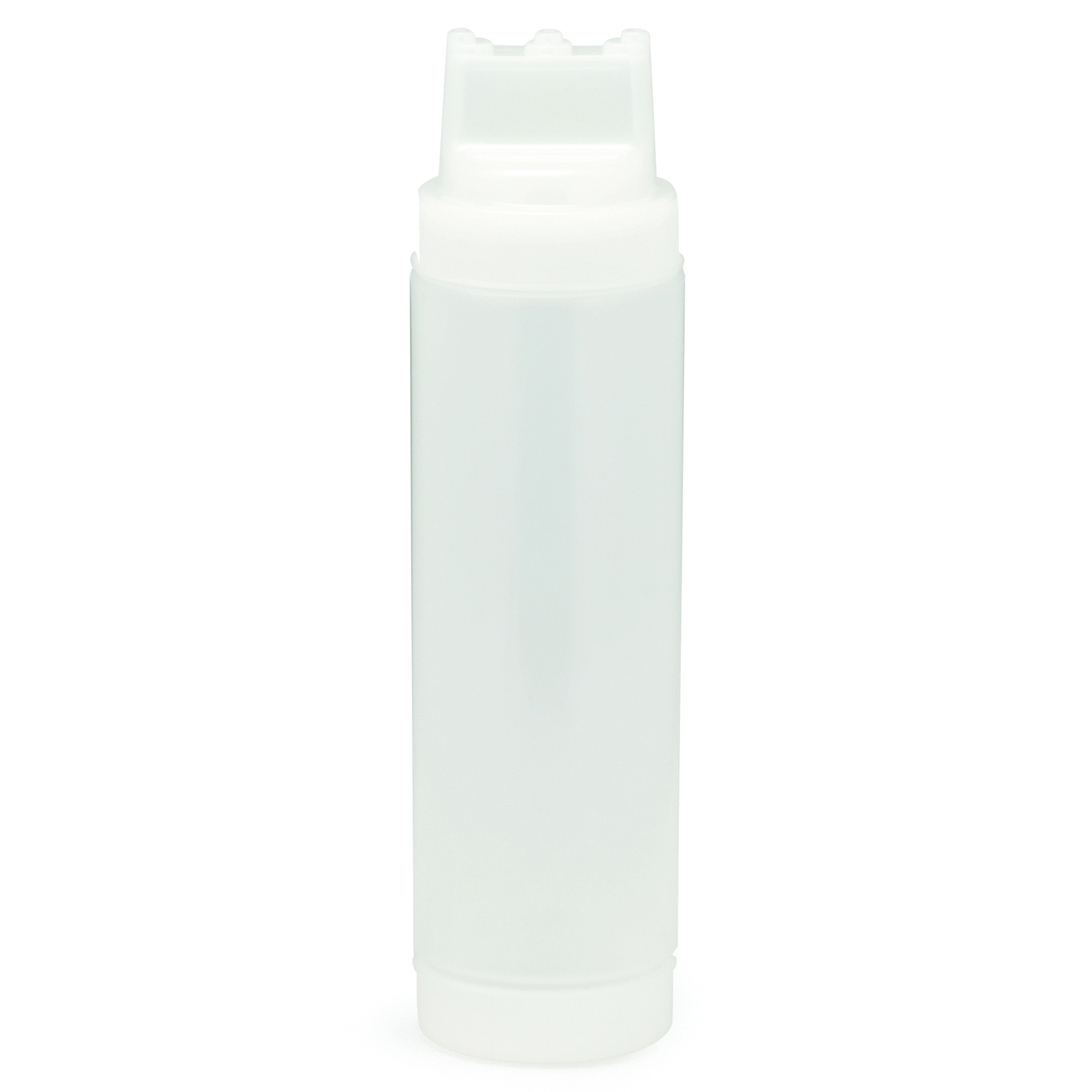 Tablecraft Polyethylene Dualway Three Tiptop Selectop Widemouth Natural Squeeze Dispenser, 24 Ounce Capacity -- 12 Per Case