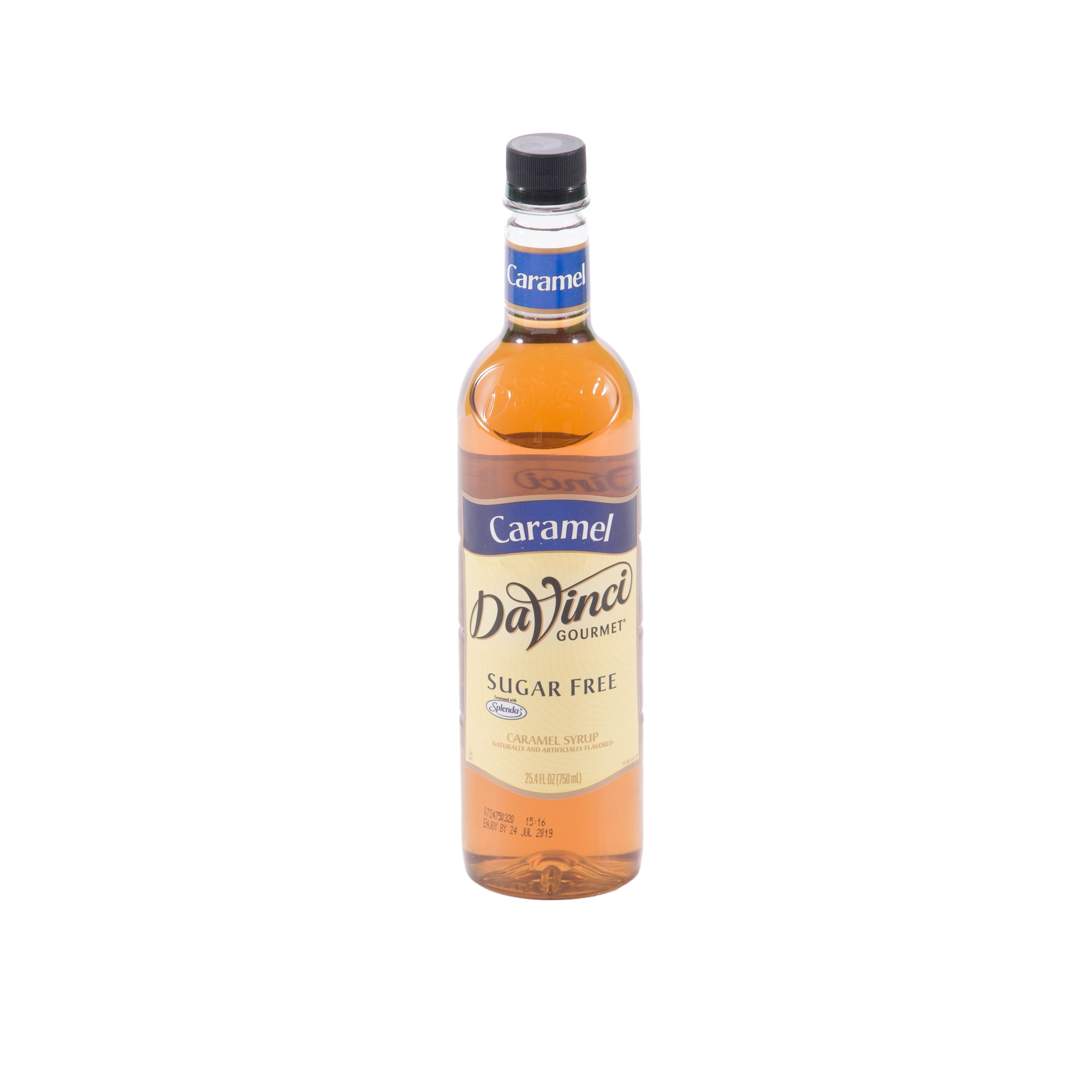 DaVinci Gourmet Sugar Free Caramel Flavored Syrup, 750 Milliliter -- 4 per case.