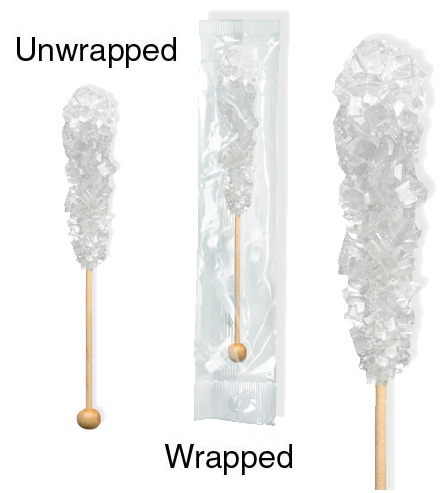 Dryden & Palmer White Swizzle Stick Candy, 5.75 Inch -- 72 Per Case