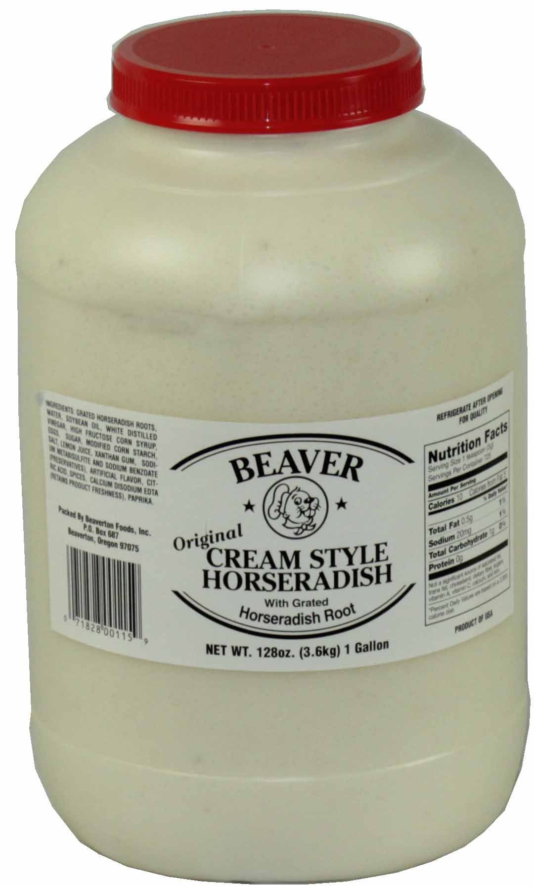 Beaver Cream Style Horseradish, 8 Pound -- 4 Per Case