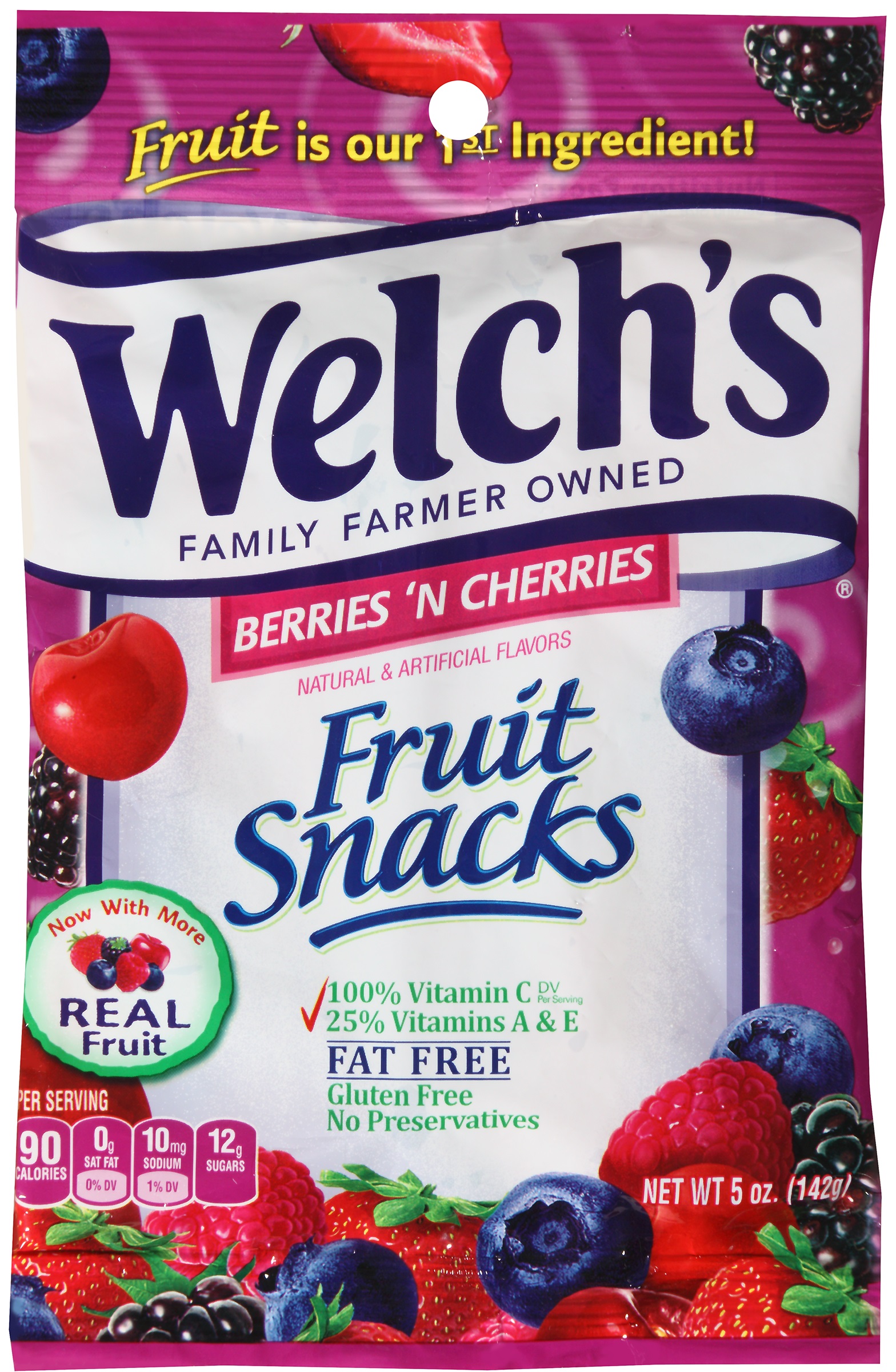 Welchs Berries and Cherries Fruit Snacks, Ounce -- 12 per
