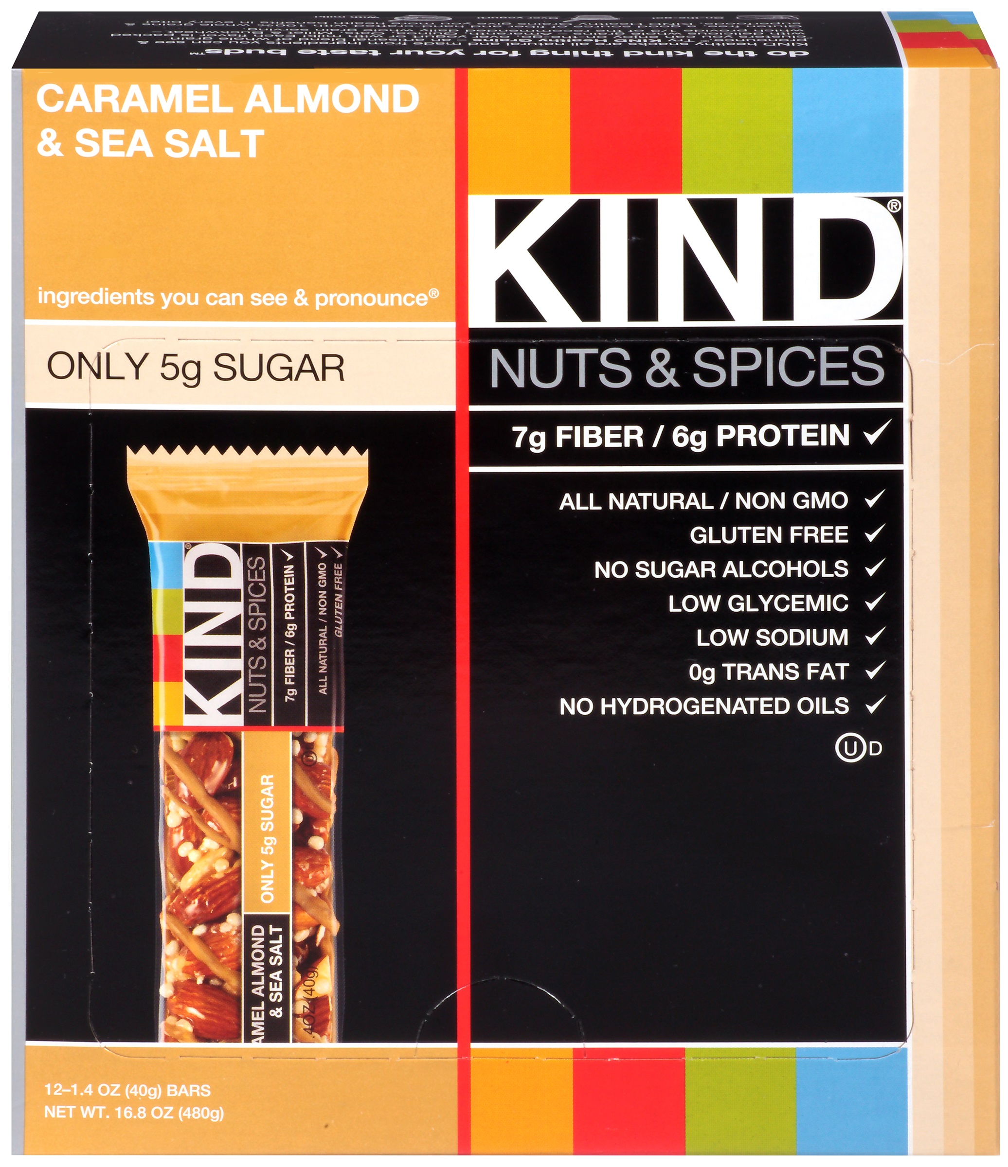 Kind Healthy Caramel Almond Sea Salt Snack Bar, 1.4 Ounce -- 72 Per Case