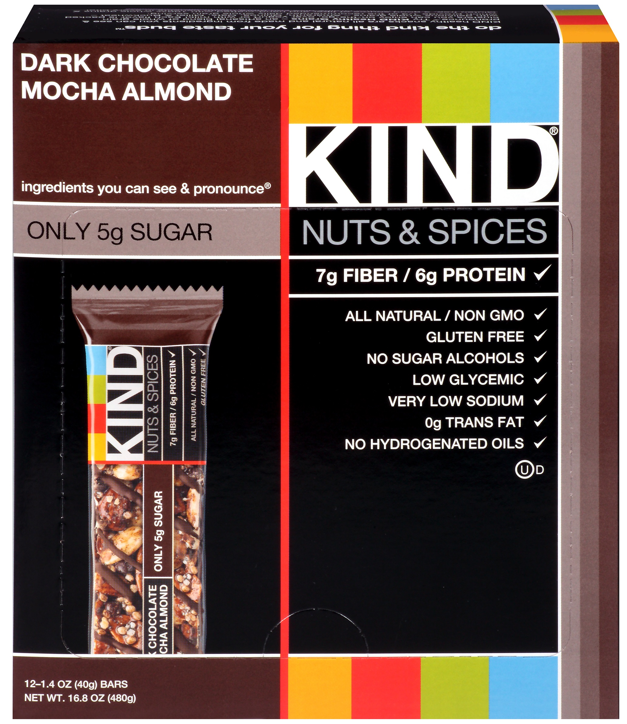 Kind Dark Chocolate Mocha Almond Snack Bar, 1.4 Ounce -- 72 Per Case