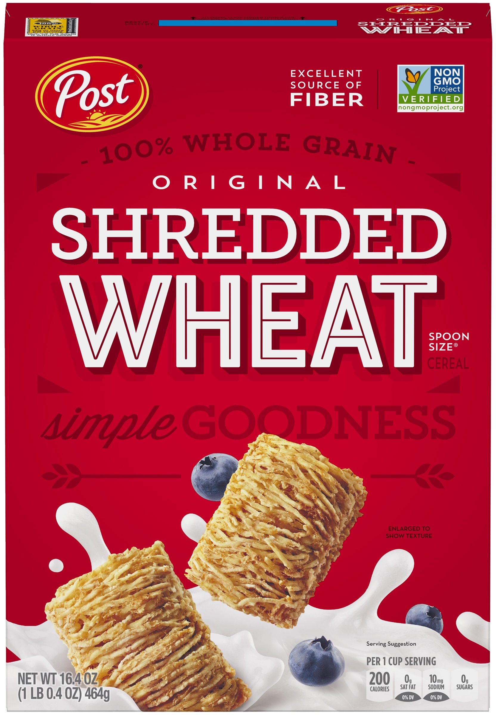 Post Spoon Size Shredded Wheat Cereal, 16.4 Ounce -- 6 per case.