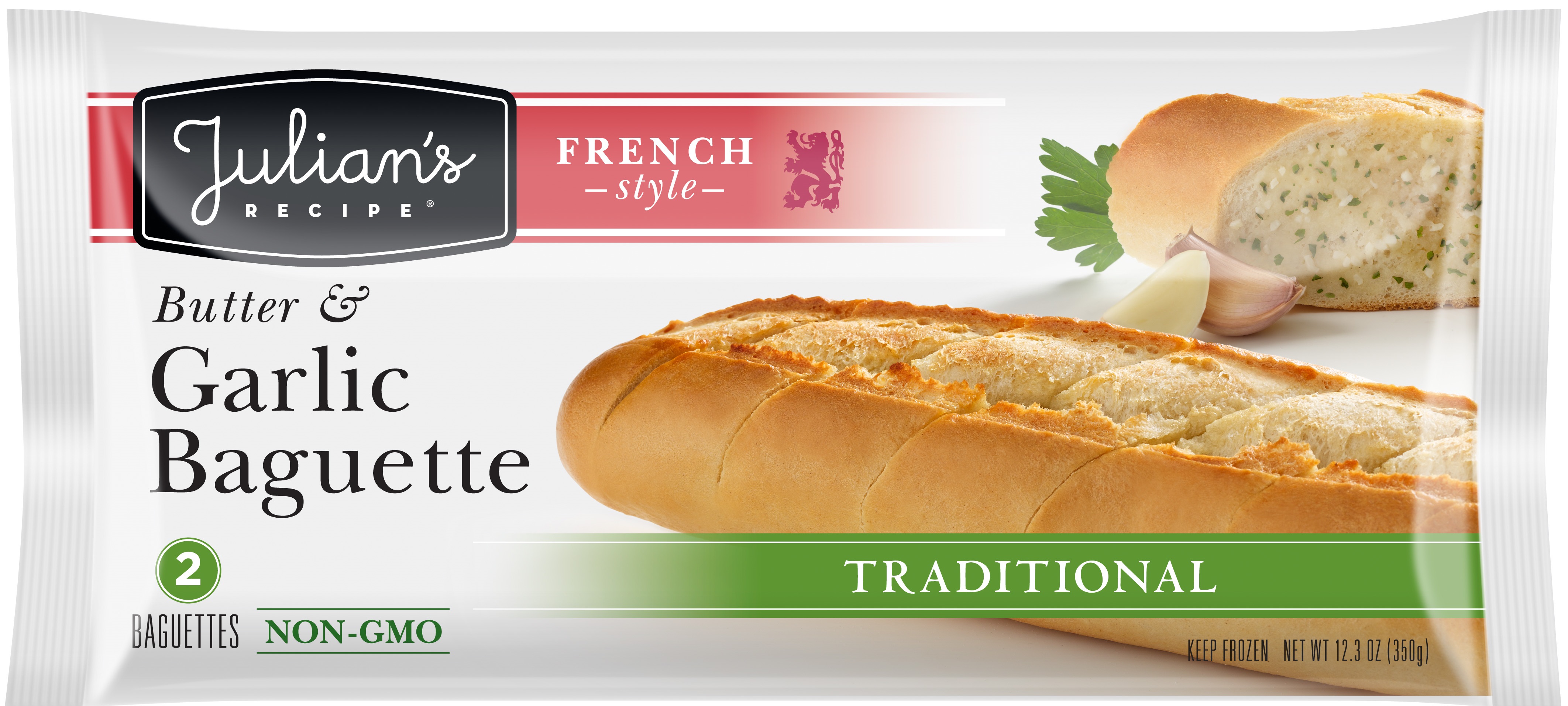 Julian's Butter And Garlic Traditional Baguette, 12.35 Ounce -- 12 Per Case
