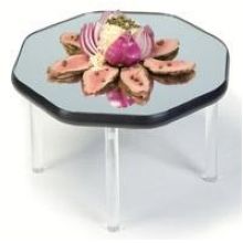Lakeside Geneva Stacking Tired Octagon Display Mirror Tray, 15 Inch