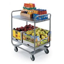 Lakeside Traditional Series Stainless Steel Medium Duty 2 Shelf Tubular Frame Assembled Utility Cart, 21 X 33 Inch Shelf
