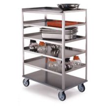Lakeside Stainless Steel Medium Duty 6 Shelves Banquet Cart, All Shelf Edges Down, 22 1/4 X 36 3/8 X 50 3/8 Inch