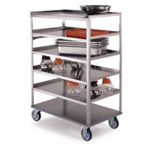 Lakeside Stainless Steel Medium Duty 6 Shelves Banquet Cart, 3 Shelf Edges Up And 1 Shelf Edge Down, 22 1/4 X 36 3/8 X 50 1/8 Inch