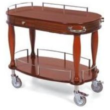 Lakeside Geneva Wood Veneer Bordeaux Serving Cart With 1 Shelf, 21 5/8 X 39 3/8 X 34 5/8 Inch
