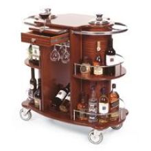 Lakeside Geneva Bordeaux Wood Veneer Wine/liquor Serving Cart, 19 5/8 X 39 2/8 X 40 1/2 Inch Overall Size
