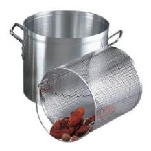 Alegacy Eagleware Professional Aluminum Stock Pot With Lid And Basket, 32 Quart