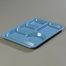 Carlisle Sandshade Heavy Weight Sandshades-rose Granite 6 Compartment Left-hand Melamine Tray -- 12 Per Case