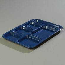 Carlisle Dark Blue Heavy Weight 6 Compartment Right-hand Melamine Tray -- 12 Per Case