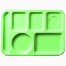 Carlisle Green Abs 6 Compartment Left-hand Tray 13.87 X 9.87 X 0.69 Inch -- 24 Per Case