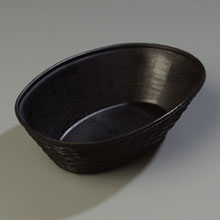 Carlisle Black Oval Polypropylene Weavewear Basket 9 Inch -- 12 Per Case