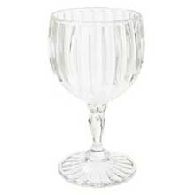 Get Enterprises Inc Styrene Acrylonitrile Stemware Clear Fluted Wine Glass, 7.25 Inch Tall -- 24 Per Case