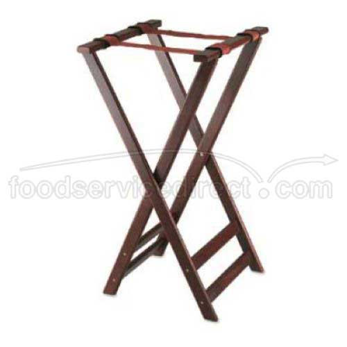 Alegacy Dark Mahogany Wooden Tray Stand With Rubber Ring, 16 1/4 X 32 1/2 Inch
