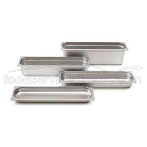 Alegacy Stainless Steel Half Long Anti Jamming Steam Table Pan, 4 1/4 Quart.
