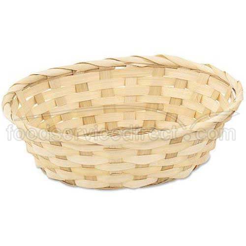 Alegacy Natural Oval Bamboo Bread Basket, 9 X 6 3/4 X 2 1/2 Inch -- 12 Per Case