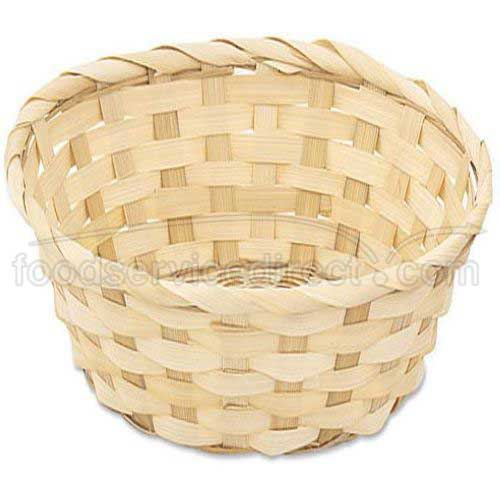 Alegacy Natural Round Bamboo Bread Basket, 8 x 2 1/2 inch -- 12 per case.