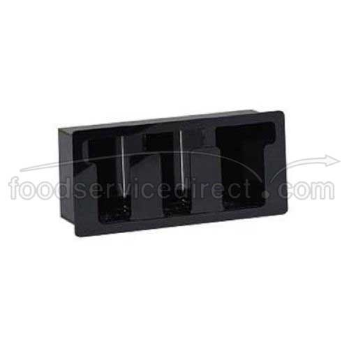 Dispense-rite Black Acrylic Horizontal Built-in Lid Organizer, 7 1/4 X 16 X 5 3/8 Inch