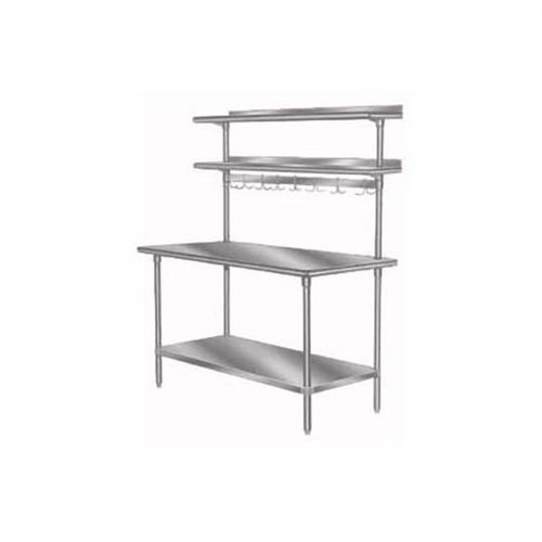 Pot Rack Table Mounted Rear 108 inch Includes Adjustable Utensil Rack.