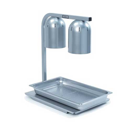 Nemco Food Equipment Freestanding Infrared Two Bulb Warmer, w/pan and screen,  120 Voltage.