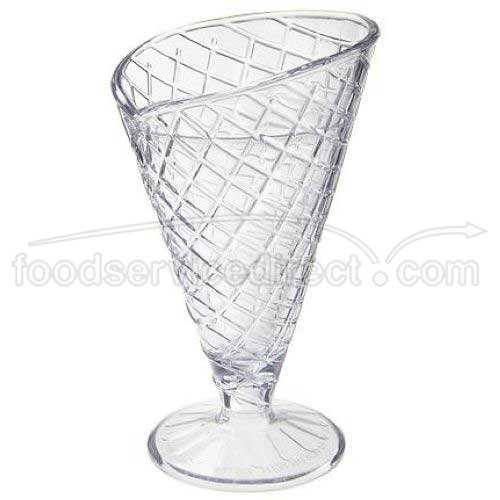 Get Enterprises Inc Dessert Time Styrene Acrylonitrile Clear Waffle Cone, 8 Ounce -- 24 Per Case