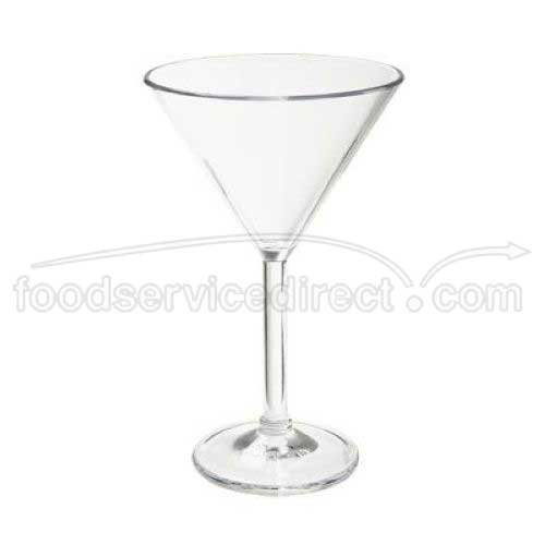 Get Enterprises Inc Styrene Acrylonitrile Stemware Clear Martini Glass, 6 Ounce -- 24 Per Case