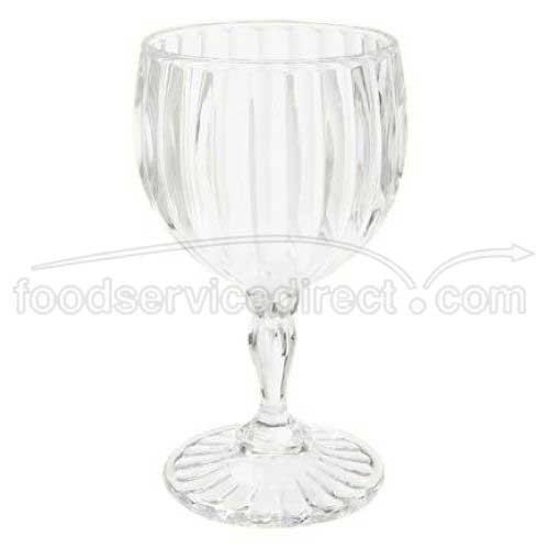 Get Enterprises Inc Styrene Acrylonitrile Stemware Clear Fluted Wine Glass, 5.75 Inch Tall -- 24 Per Case