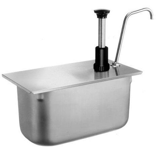Server Stainless Steel Condiment Pump For 1/3 Size Long Steam Table Pan, 7.125 X 13.062 X 7.125 Inch