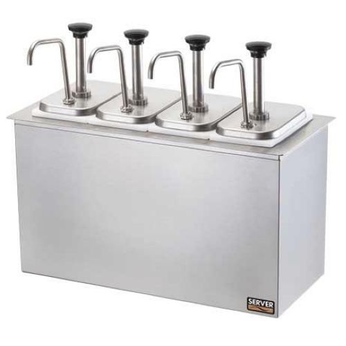 Server Insulated 4 Pump And Fountain Jar Stainless Steel Combo Drop-in Serving Bar, 6.437 X 20.125 X 8.812 Inch