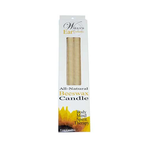 Wally's Natural Products 100 Percent Beeswax Hollow Candle, 4 Per Pack