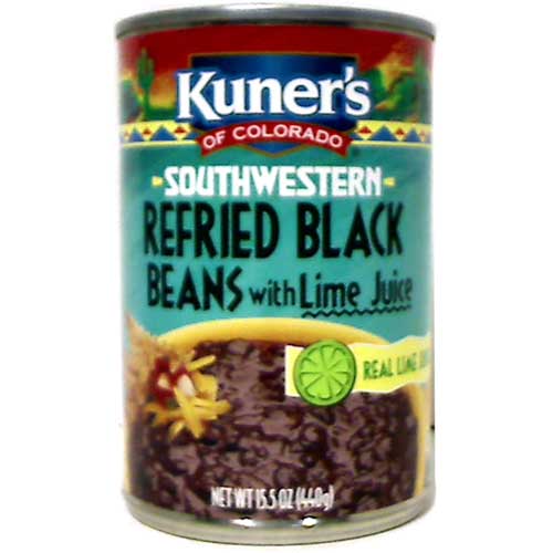 Kuners Beans, Southwestern Refried Black Beans with Lime Juice , 15 ounce -- 12 per case
