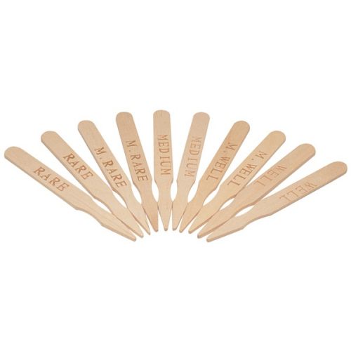 Goldmax Wooden Steak Markers Medium Well, 500 Count -- 10 Per Case