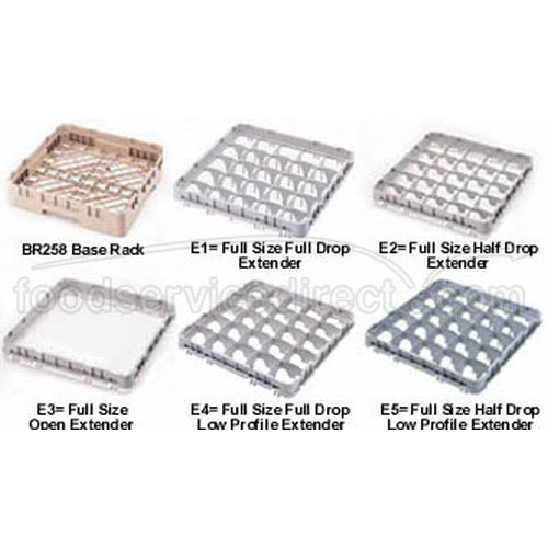 Cambro Camrack Soft Gray 25 Compartment Full Size Full Drop Extender Only, 19 5/8 X 19 5/8 X 2 Inch -- 12 Per Case