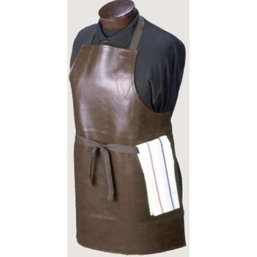John Ritzenthaler Bib Apron, Vinyl Brown, Heavy Duty -- 12 Per Case