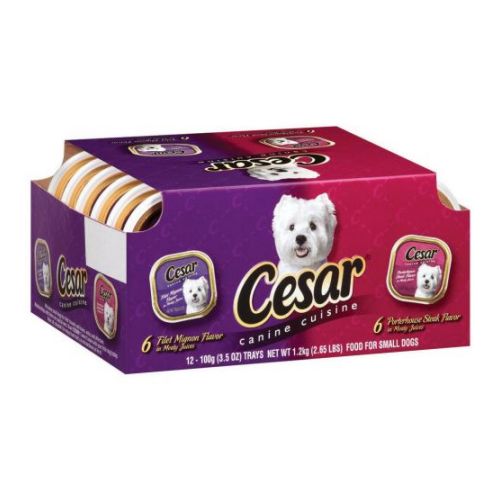 Cesar Canine Cuisine Classic Loaf In Sauce Porterhouse Steak And Filet Mignon Flavor Wet Dog Food, 3.5 Ounce -- 24 Per Case
