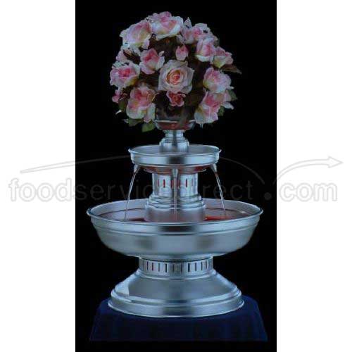 Apex Fountain Matured Silver Anodized Aluminum Champagne Beverage Fountain, 5 Gallon.