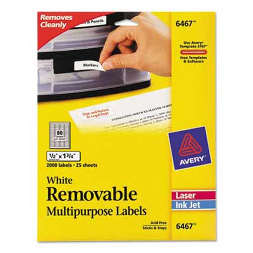 Avery Removable Multi-Use Labels, 1/2 x 1 3/4, White, 2000/Pack ...