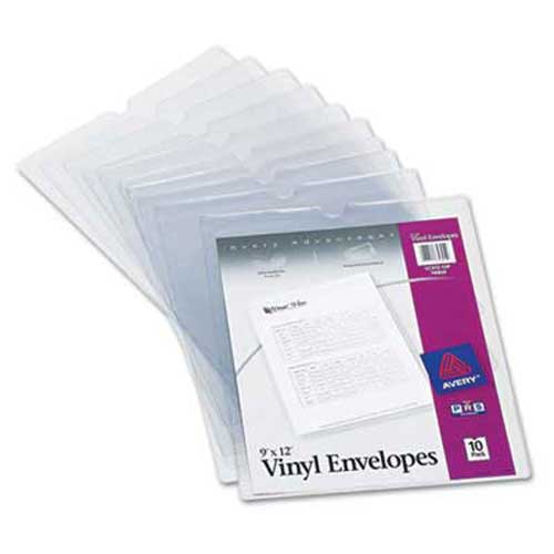 Top-Load Clear Vinyl Envelopes w/Thumb Notch, 4 x 6, Clear, 10/Pack Top-Load Clear Vinyl Envelopes w/Thumb Notch, 4 x 6, Clear, 10/Pack