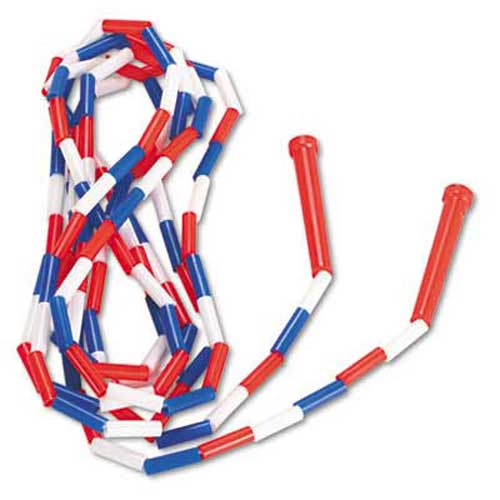 Segmented Plastic Jump Rope, 16 ft, Red/Blue/White Segmented Plastic Jump Rope, 16 ft, Red/Blue/White